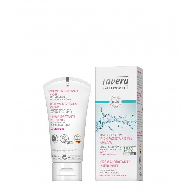 Lavera Basis Sensitiv Rich Moisturising Cream 50ml 4021457629046 Lavera Basis Sensitiv Rich Moisturising Cream 50ml 4021457629046